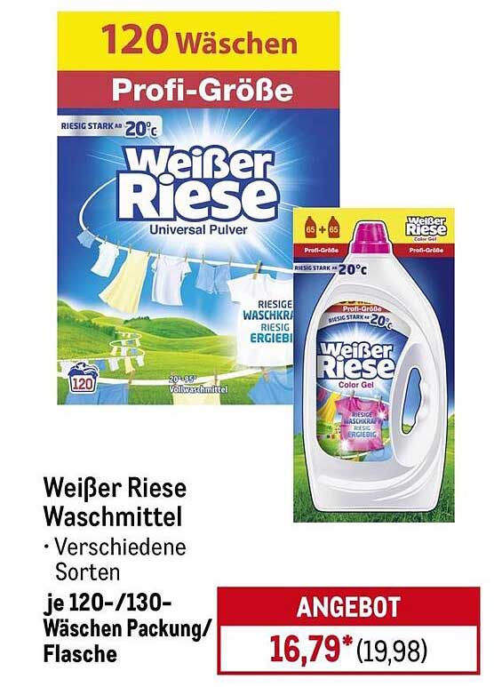 Weißer Riese Waschmittel – Universal Pulver und Color Gel