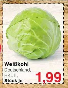 Weißkohl Deutschland, HKL II, Stück je