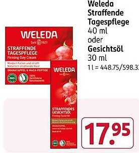 Weleda Straffende Tagespflege 40 ml oder Gesichtsöl 30 ml