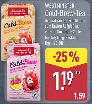 WESTMINSTER Cold-Brew-Tea - Aromatisierter Früchtetee für erfrischende Genussmomente