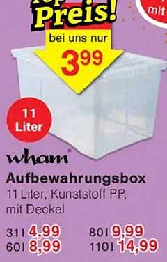 wham Aufbewahrungsbox 11 Liter mit Deckel