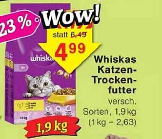 Whiskas Katzen-Trockenfutter 1,9 kg