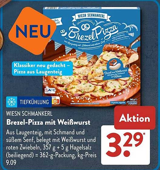 Wiesen Schmankerl Brezel-Pizza mit Weißwurst