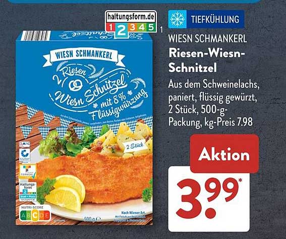 Wiesen Schmankerl Riesen-Wiesen-Schnitzel 2 Stück, 500 g – Tiefgefroren
