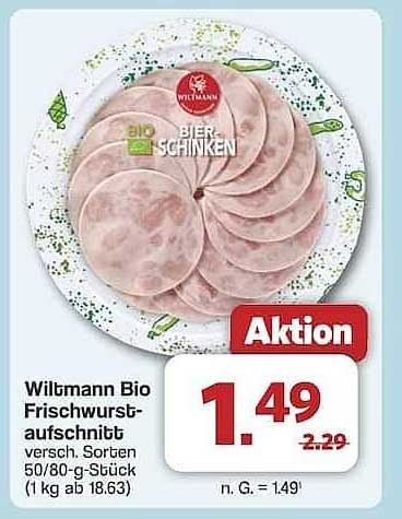 Wiltmann Bio Frischwurstaufschnitt 50/80-g-Stück