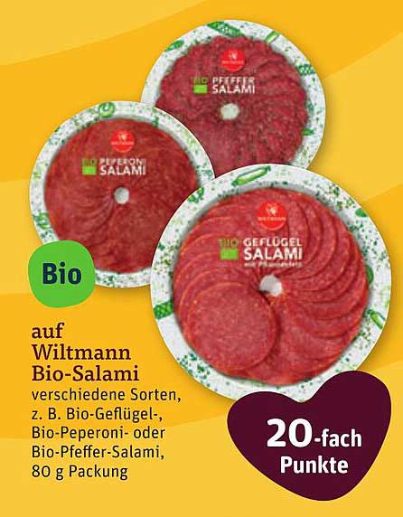 Wiltmann Bio-Salami – Verschiedene Sorten, 80 g Packung