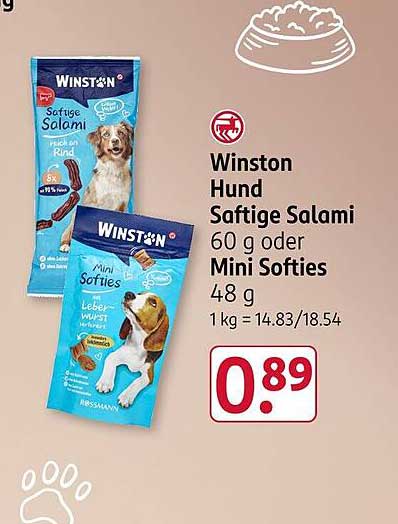 Winston Hund Saftige Salami 60 g oder Mini Softies 48 g