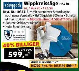 Wippkreissäge HS730 von Scheppach