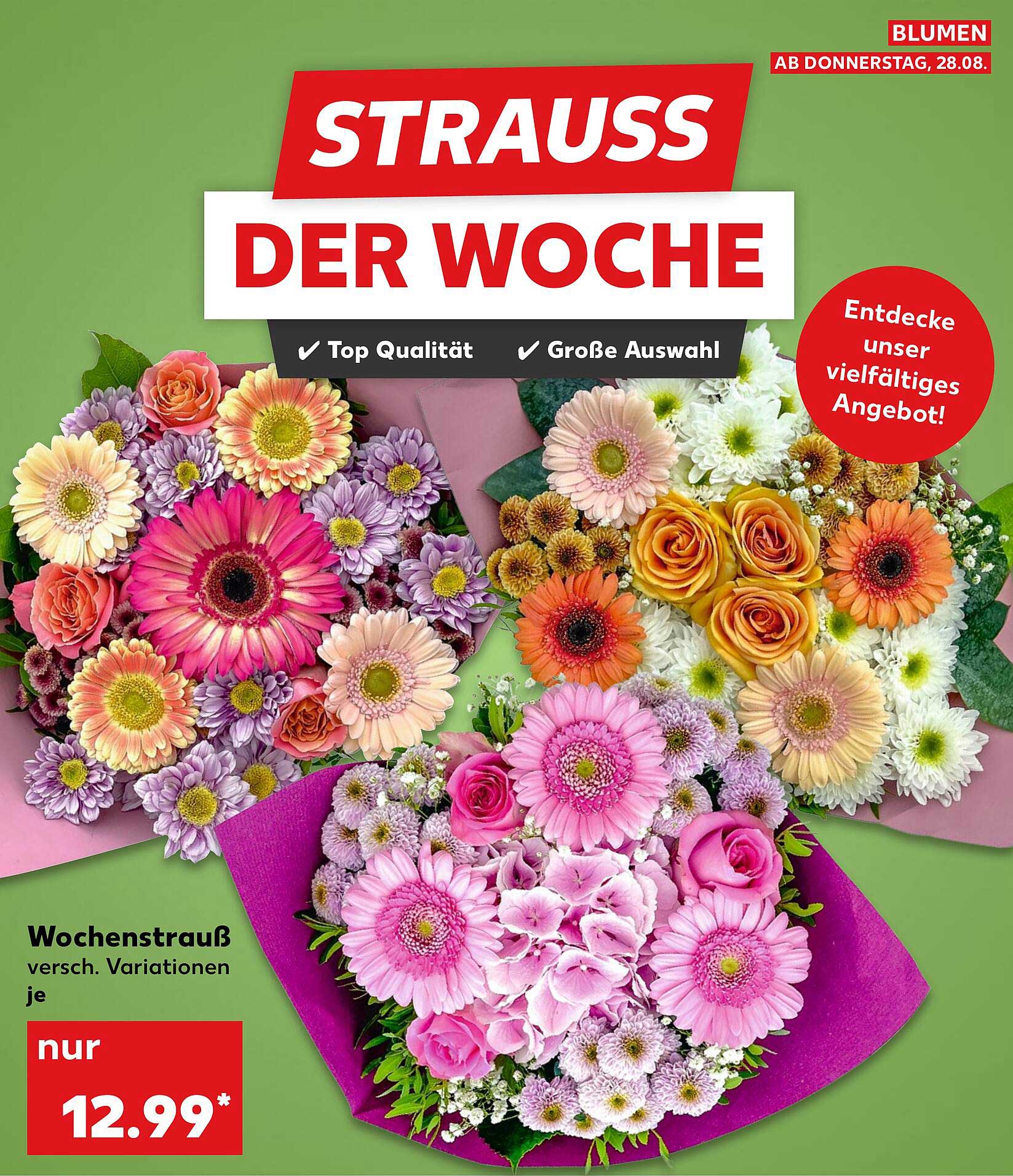 Wochenstrauß - verschiedene Variationen ab 28.08. für nur 12,99€