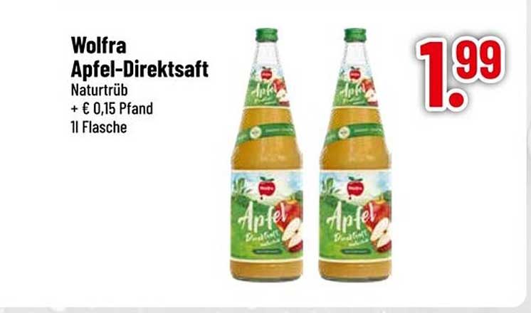Wolfra Apfel-Direktsaft 1l - Naturtrüb