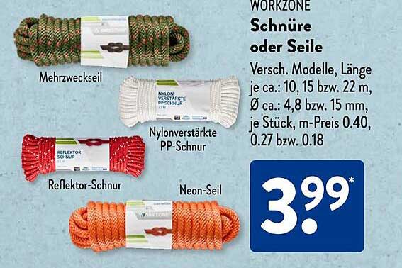 WORKZONE Schnüre oder Seile