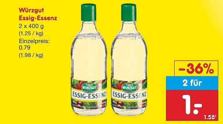 Würzgut Essig-Essenz 2 x 400 g