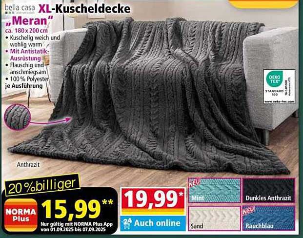 XL-Kuscheldecke "Meran" 180 x 200 cm