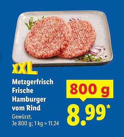 xxL Metzgerfrisch Frische Hamburger vom Rind