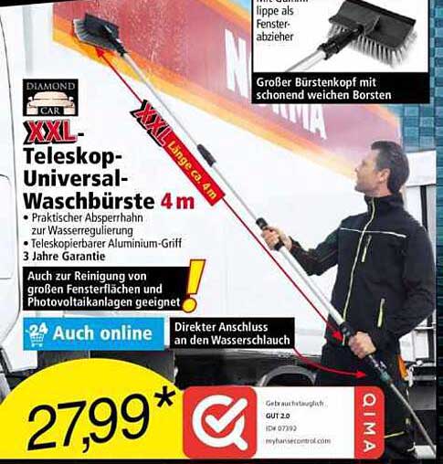 XXL-Teleskop-Universal-Waschbürste 4 m