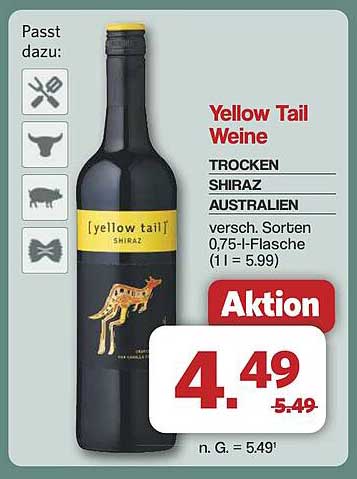 Yellow Tail Weine - Trocken Shiraz aus Australien