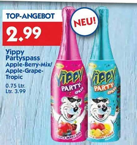 Yippy Partydrink - Apple-Berry-Mix & Apple-Grape-Tropic - NEU!