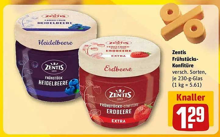 Zentis Frühstücks-Konfitüre - Erdbäre & Heidelbeere