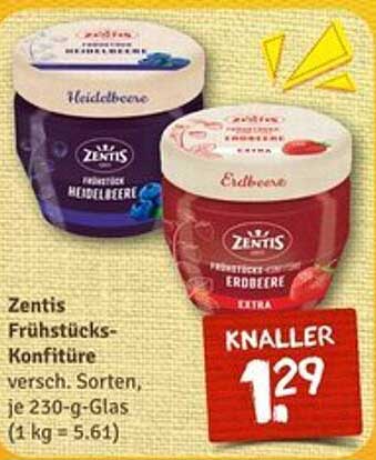 Zentis Frühstücks-Konfitüre - Variable Sorten in 230-g-Gläsern