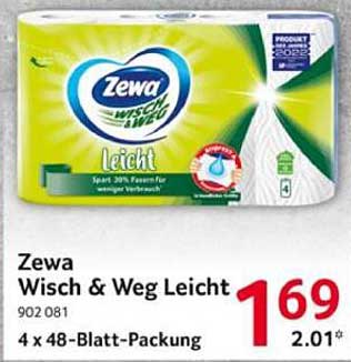 Zewa Wisch & Weg Leicht 4 x 48-Blatt-Packung