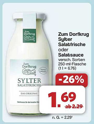 Zum Dorfkrug Sylter Salatfrische oder Salatsauce 250-ml-Flasche
