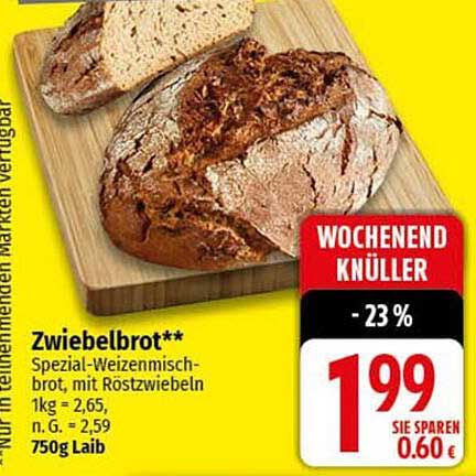 Zwiebelbrot** - Spezial-Weizenmischbrot, mit Röstzwiebeln
