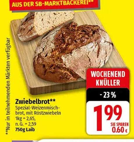 Zwiebelbrot – Spezial-Weizenmischbrot mit Röstzwiebeln