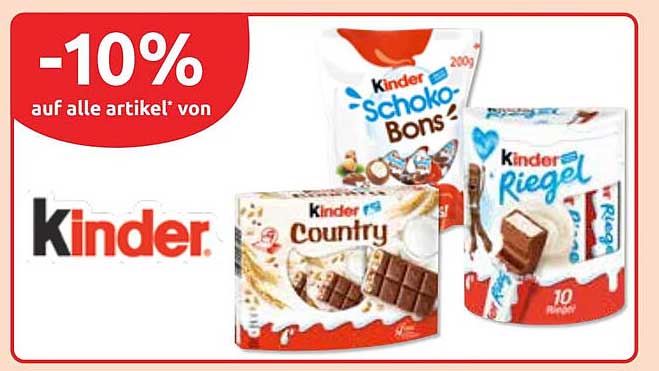 10% Rabatt auf alle Artikel von Kinder