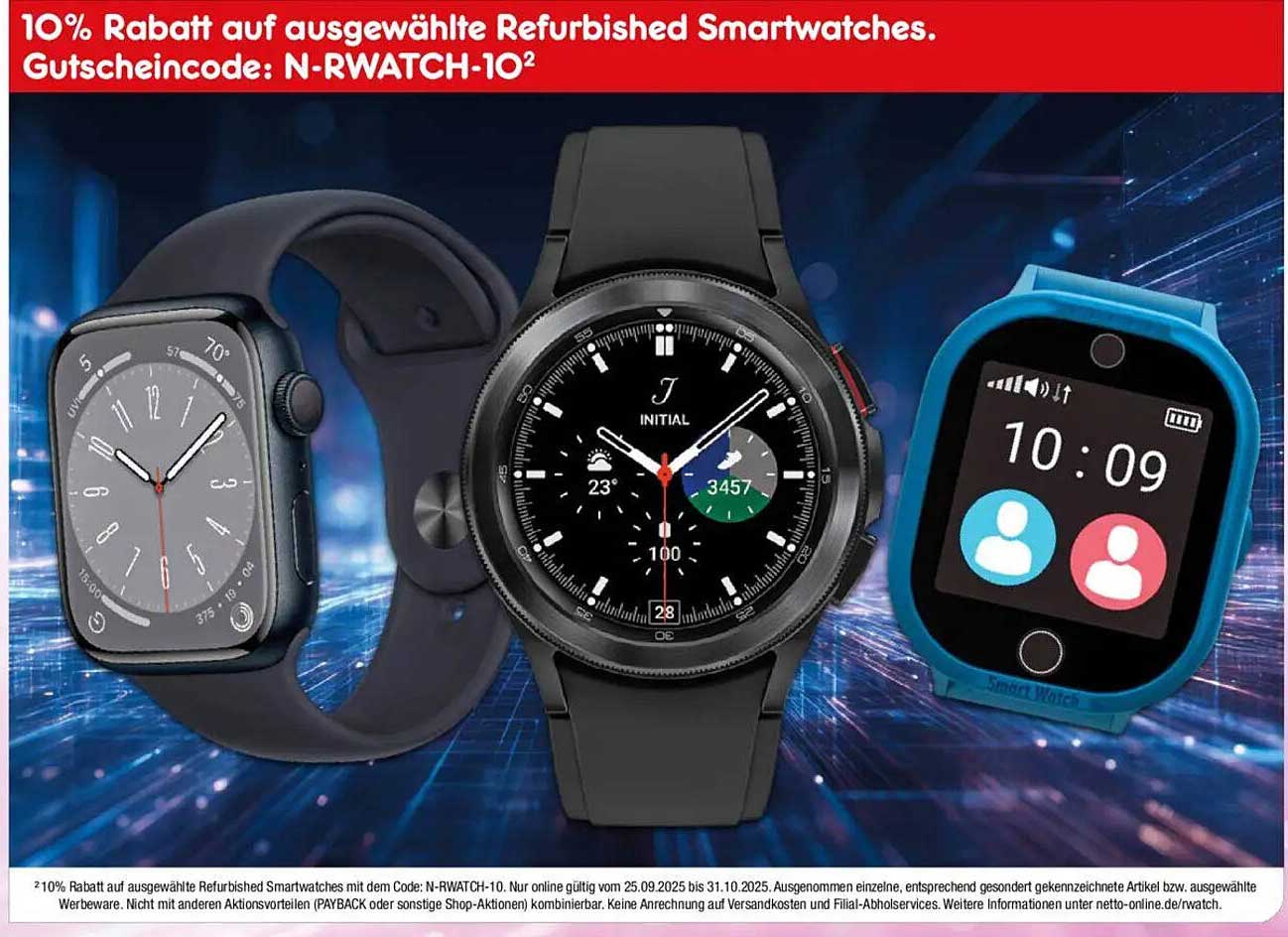 10% Rabatt auf ausgewählte Refurbished Smartwatches