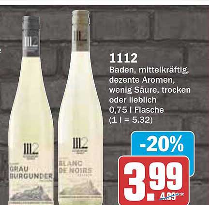 1112 Grau Burgunder und Blanc de Noirs, 0,75 l
