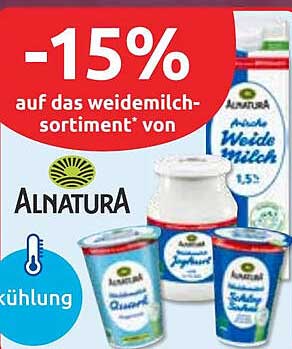 -15% auf das Weidemilchsortriment von Alnatura