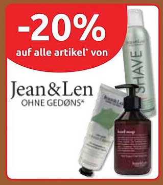 -20% auf alle Artikel von Jean & Len