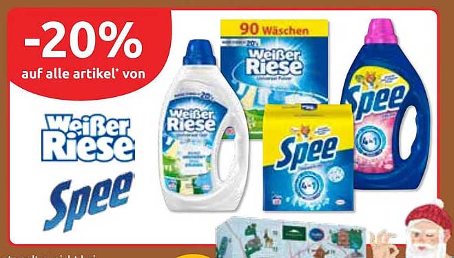 20% Rabatt auf alle Artikel von Weißer Riese und Spee