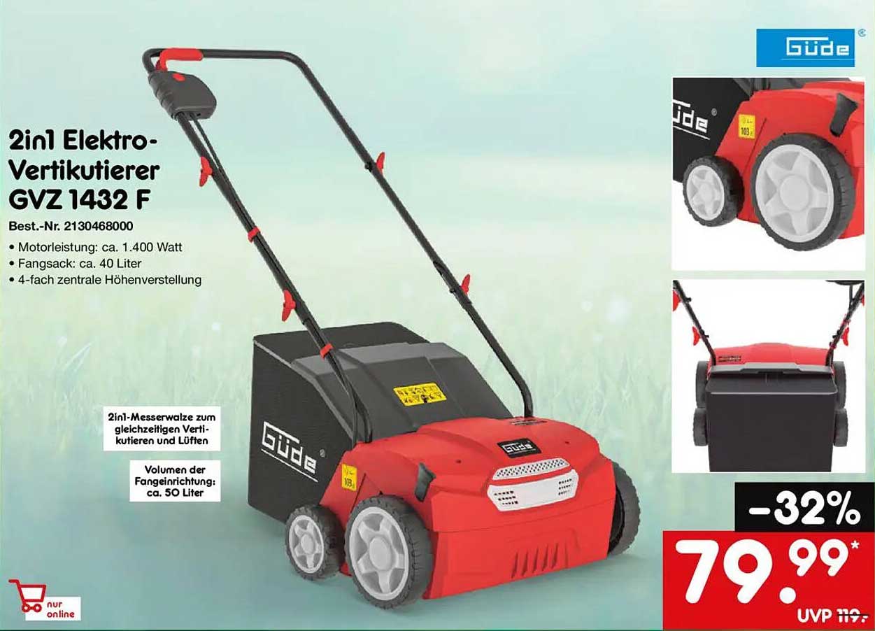 2in1 Elektro-Vertikutierer GVZ 1432 F