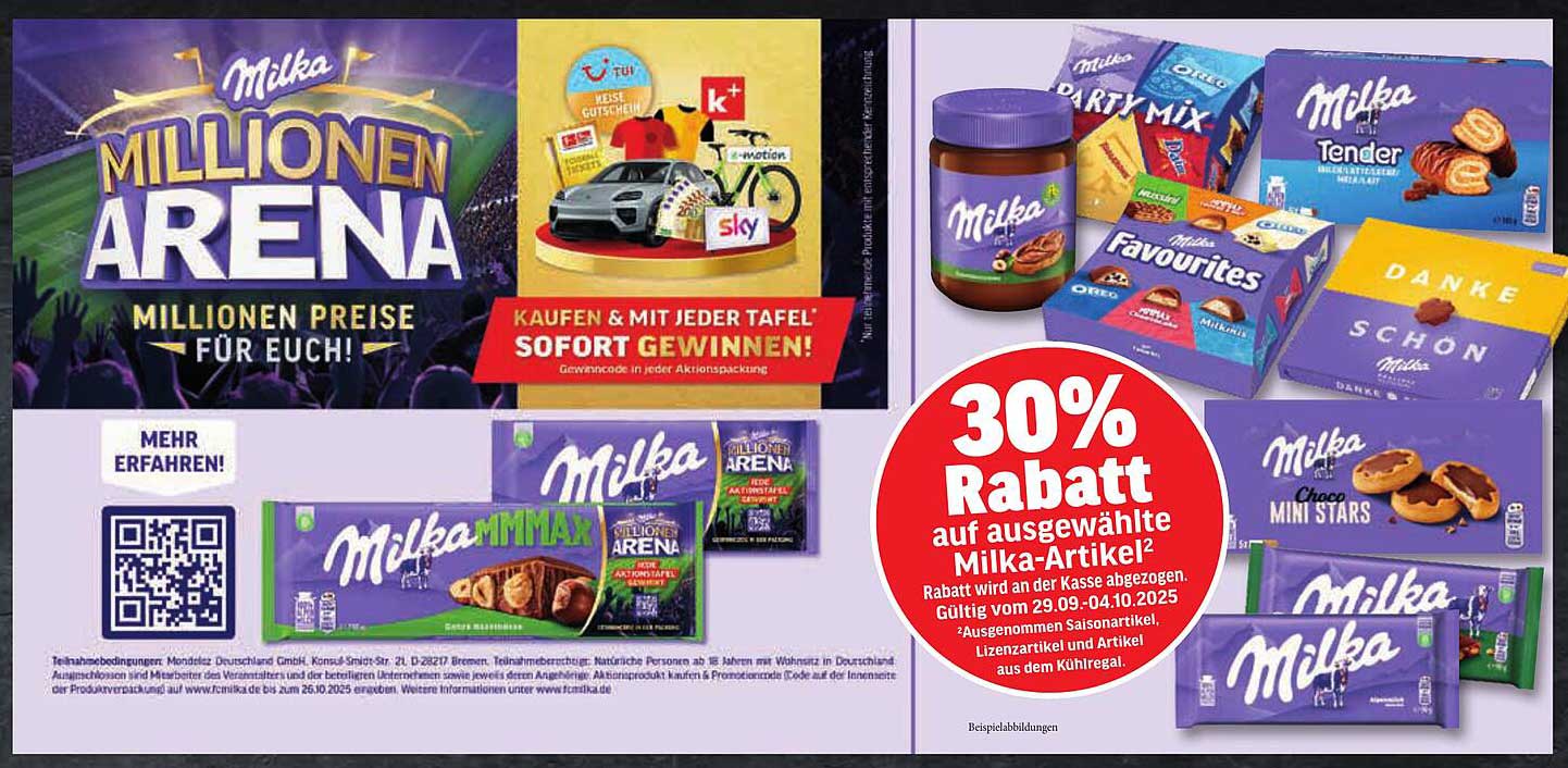30% Rabatt auf ausgewählte Milka-Artikel