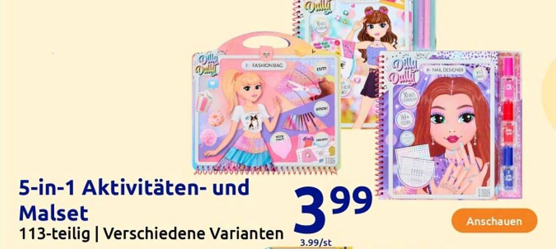 5-in-1 Aktivitäten- und Malset 113-teilig