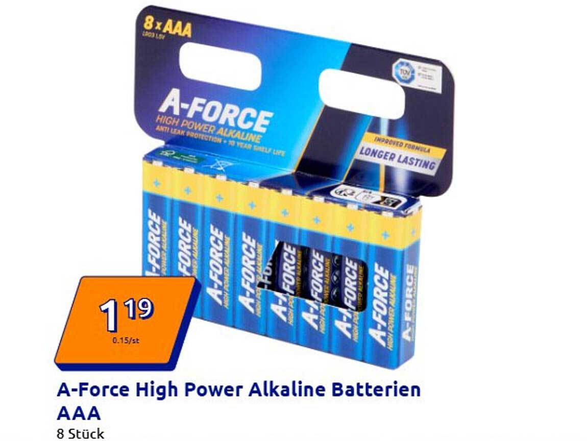 A-Force High Power Alkaline Batterien AAA - 8 Stück