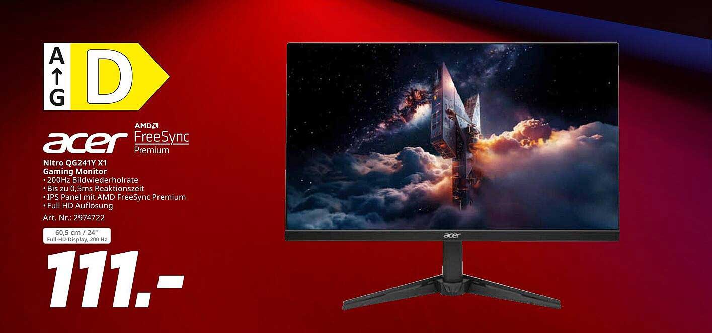 Acer Nitro QG241Y X1 Gaming Monitor