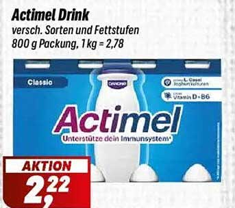 Actimel Drink - Verschiedene Sorten und Fettstufen