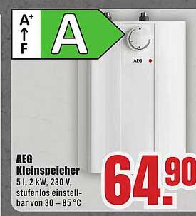 AEG Kleinspeicher 5 l, 2 kW, 230 V, stufenlos einstellbar von 30 – 85 °C