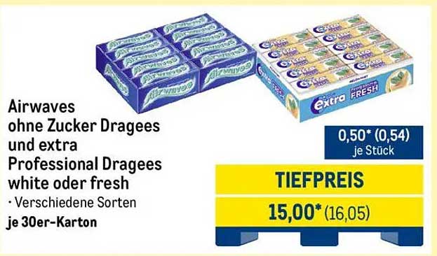 Airwaves ohne Zucker Dragees und extra Professional Dragees white oder fresh – verschiedene Sorten