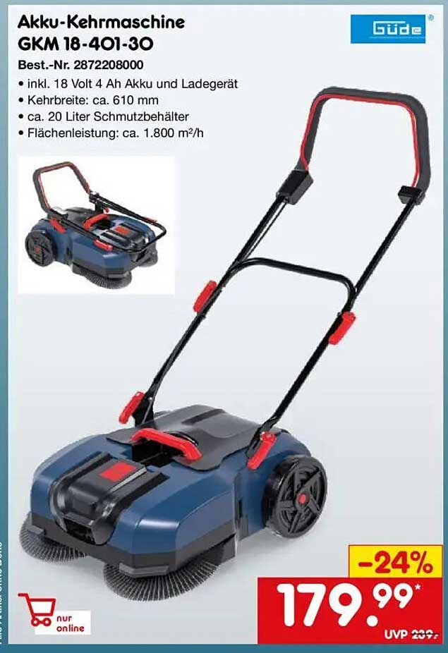 Akku-Kehrmaschine GKM 18-401-30