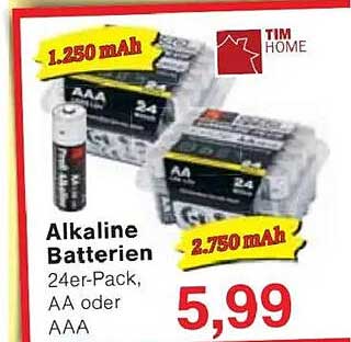 Alkaline Batterien 24er-Pack, AA oder AAA