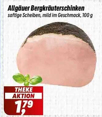 Allgäuer Bergkräuterschinken - saftige Scheiben, mild im Geschmack, 100 g
