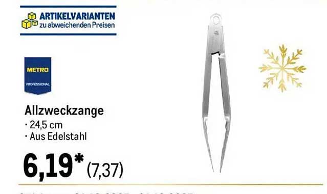 Allzweckzange 24,5 cm aus Edelstahl