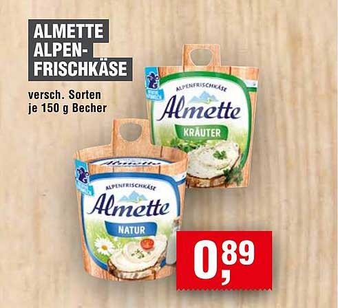 ALMETTE ALPEN-FRISCHKÄSE versch. Sorten je 150 g Becher