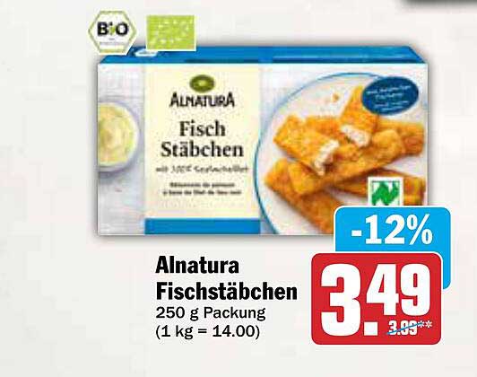 Alnatura Fischstäbchen 250 g Packung