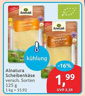 Alnatura Scheibenkäse verschiedene Sorten 125 g