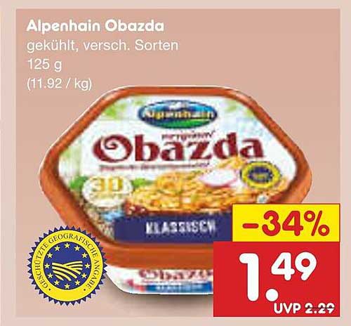 Alpenhain Obazda 125 g - gekühlt, verschiedene Sorten
