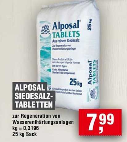 ALPOSAL SIEDESALZ-TABLETTEN 25 kg Sack
